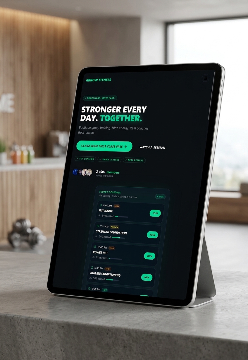 Landing page - Arrow Fitness preview