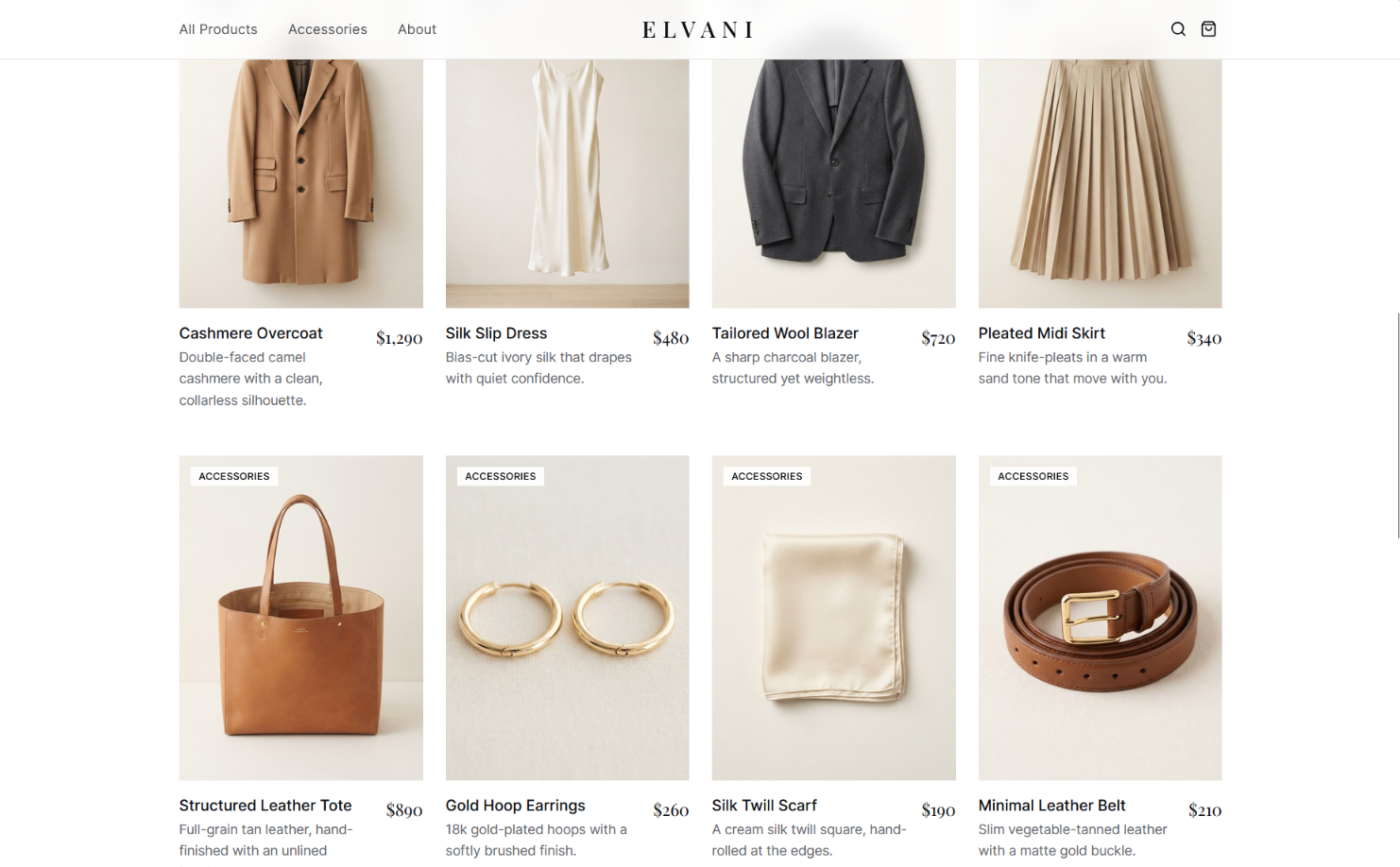 E-Commerce Storefront preview